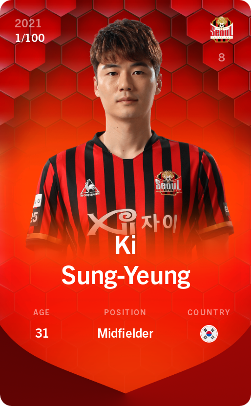 Sorare - Sorare Official - Ki Sung-Yeung 2021-22 • Rare 1/100 - NFT # 113680422270869687763190558953852317274682144791433326181105664531818156152100