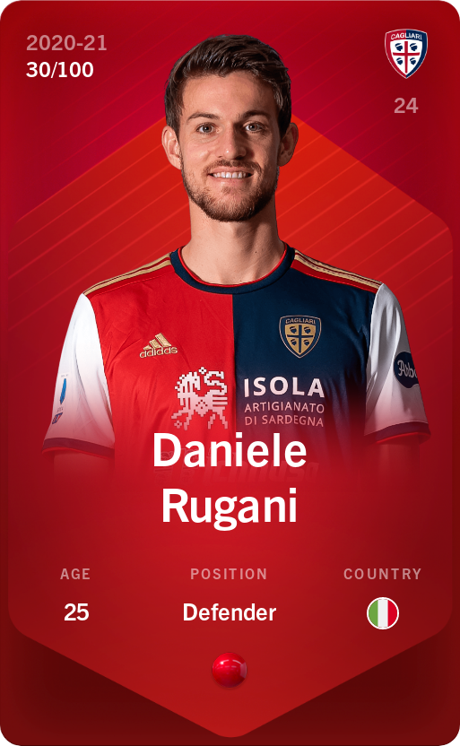 Sorare - Sorare Official - Daniele Rugani 2020-21 • Rare 30/100 - NFT # 76026369571762183020950225695894123801255979897682065785605946843987454351925