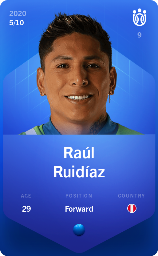 Sorare - Sorare Official - Raúl Ruidíaz 2020-21 • Super Rare 5/10 - NFT # 42102054728634417548569562656580787794284134491557487261774050921488028714301
