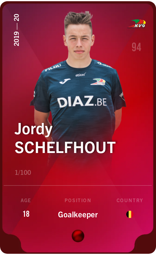 Sorare - Sorare Official - Jordy Schelfhout 2019-20 • Rare 1/100 - NFT # 69580831598257843960229995892522845270755673258939292969795748648021381555313