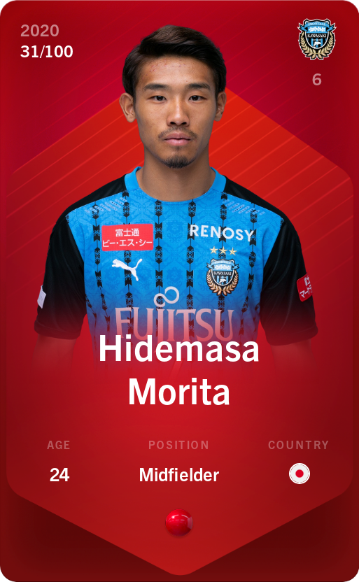 Sorare - Sorare Official - Hidemasa Morita 2020-21 • Rare 31/100 - NFT # 61146426685928065324677222589369415036735428162733863957028180118401268885567