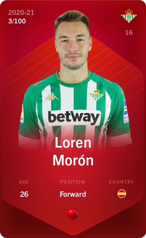 Sorare - Sorare Official - Loren Morón 2020-21 • Rare 3/100 - NFT # 23288957278261815833997137855373470051114059220940515610151844310994156191069