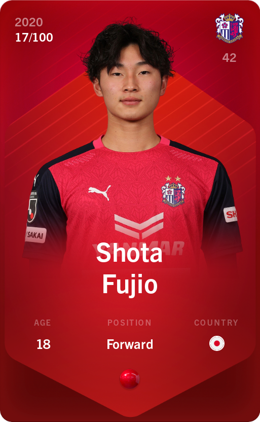 Sorare - Sorare Official - Shota Fujio 2020-21 • Rare 17/100 - NFT # 2200621523680417647928145447605803824378123402472608861634942896700601025007