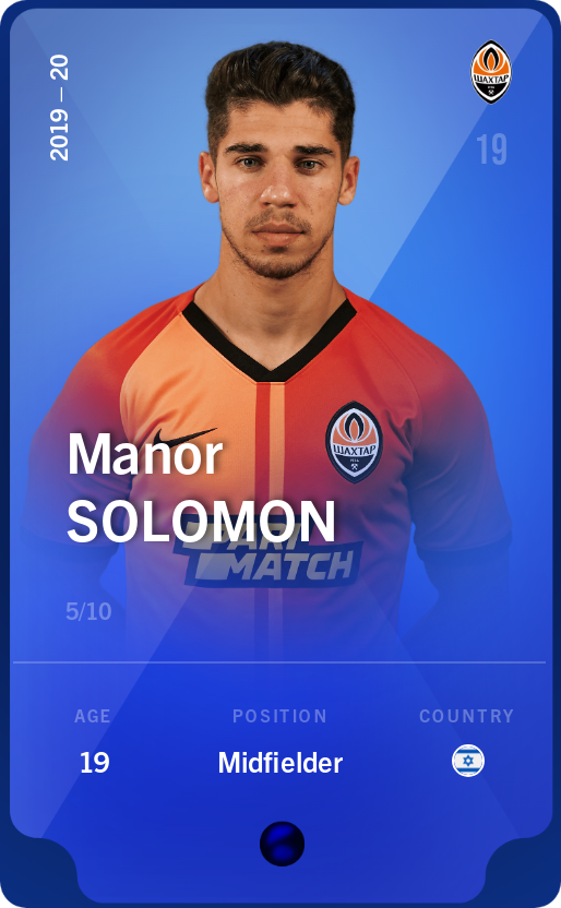 Sorare - Sorare Official - Manor Solomon 2019-20 • Super Rare 5/10 - NFT # 51109757536351915481224778036993467764062850815230616833083471808001956380313