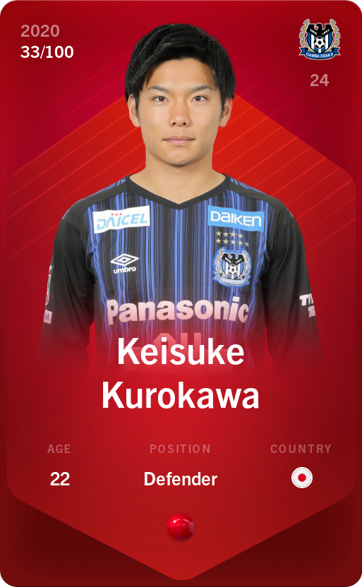 Sorare - Sorare Official - Keisuke Kurokawa 2020-21 • Rare 33/100 - NFT # 23740332828627233300612416708225663215982500459652347799806894703089871181947