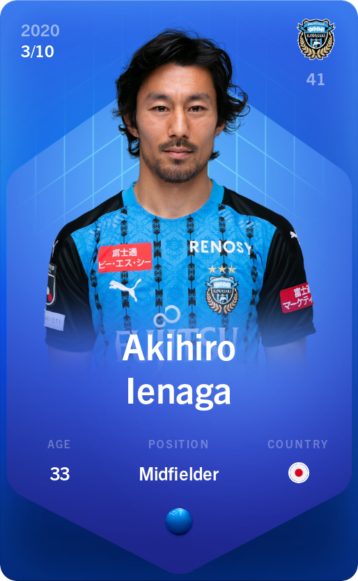 Sorare - Sorare Official - Akihiro Ienaga 2020-21 • Super Rare 3/10 - NFT # 43407368723790153964748503311942248623254956533648424879566058869919110406642