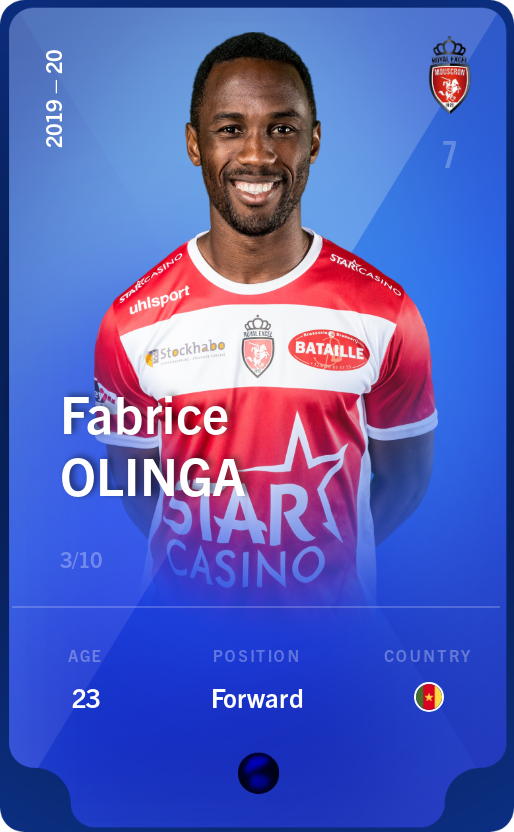 Sorare - Sorare Official - Fabrice Olinga 2019-20 • Super Rare 3/10 - NFT # 57461234329939001660877000972884465012364635789732156438099111313533753155986