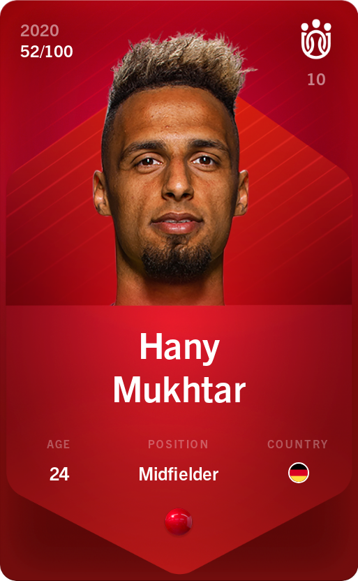 Sorare - Sorare Official - Hany Mukhtar 2020-21 • Rare 52/100 - NFT # 69904478257661462220139191170338697752199311011662451190223084236186981036775