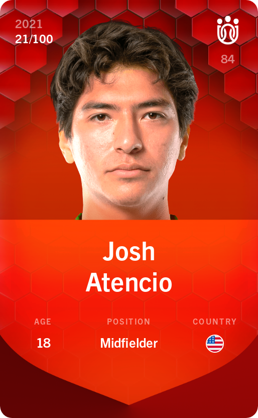 Sorare - Sorare Official - Josh Atencio 2021-22 • Rare 21/100 - NFT # 30899300661271899901219870956525162858002937621474217700247927731391731011962