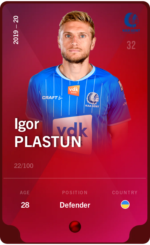 Sorare - Sorare Official - Igor Plastun 2019-20 • Rare 22/100 - NFT # 1528557024380323311236523124760449920108331239500918737069907749984898555550