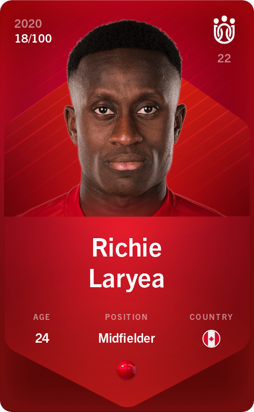 Sorare - Sorare Official - Richie Laryea 2020-21 • Rare 18/100 - NFT # 31033243928922771020248892026678525666214023863169914772333422345602261361218