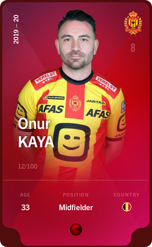 Sorare - Sorare Official - Onur Kaya 2019-20 • Rare 12/100 - NFT # 2527528751217169694010760546421351855395000671015802756677453084655421803313