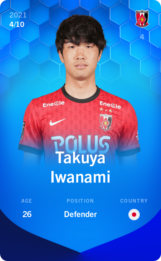 Sorare - Sorare Official - Takuya Iwanami 2021-22 • Super Rare 4/10 - NFT # 50301373965609693480429490099612340969269707296052743033668065098889672492502