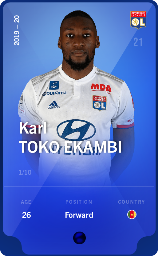 Sorare - Sorare Official - Karl Toko Ekambi 2019-20 • Super Rare 1/10 - NFT # 2064157364033049511748543196173792584656011072076638780064900139159003694334