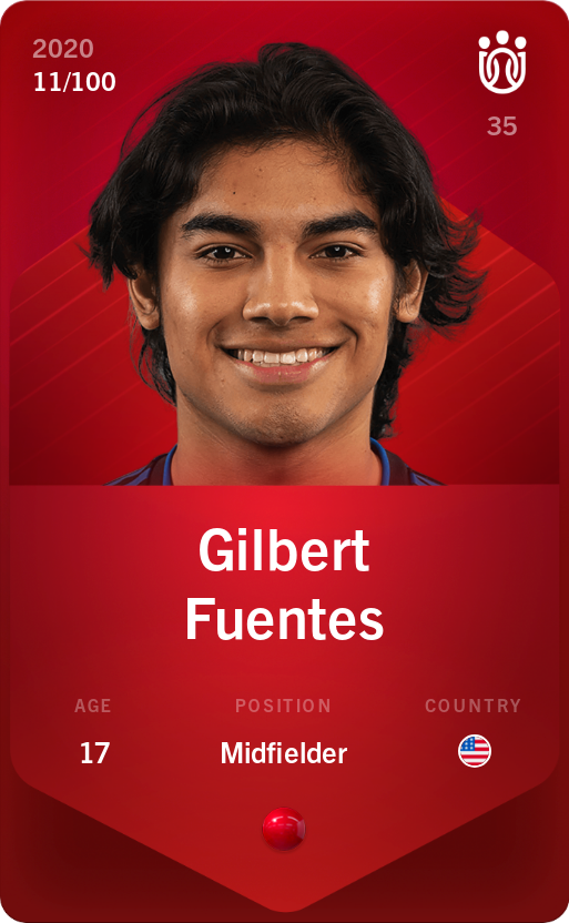 Sorare - Sorare Official - Gilbert Fuentes 2020-21 • Rare 11/100 - NFT # 109661182981730970130847716043144363966258059644941967200888747805401681092219