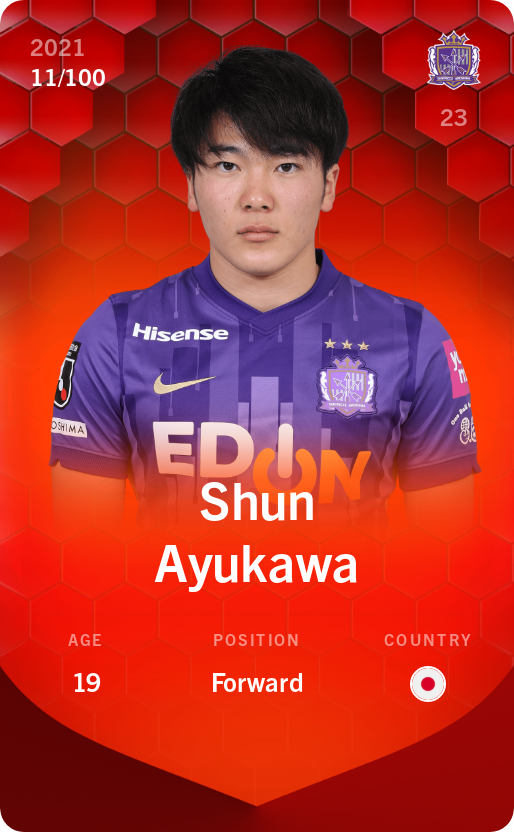 Sorare - Sorare Official - Shun Ayukawa 2021-22 • Rare 11/100 - NFT # 93928221391685726274621314243378467758483725102334903743589069381958142162449