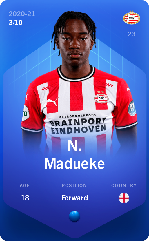 Sorare - Sorare Official - N. Madueke 2020-21 • Super Rare 3/10 - NFT # 1756026896866672740565804859793978283247044336446892444831750899508536223213