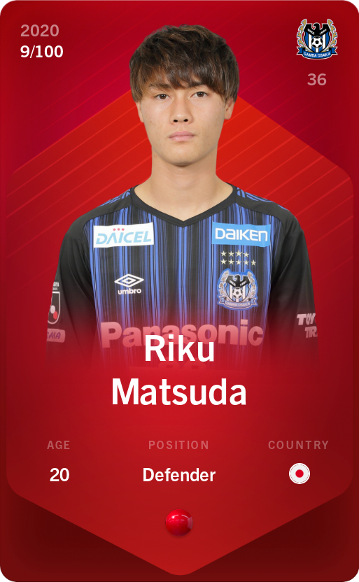 Sorare - Sorare Official - Riku Matsuda 2020-21 • Rare 9/100 - NFT # 23461696431724565979168749145593516258575898640053319417152908924500445318699