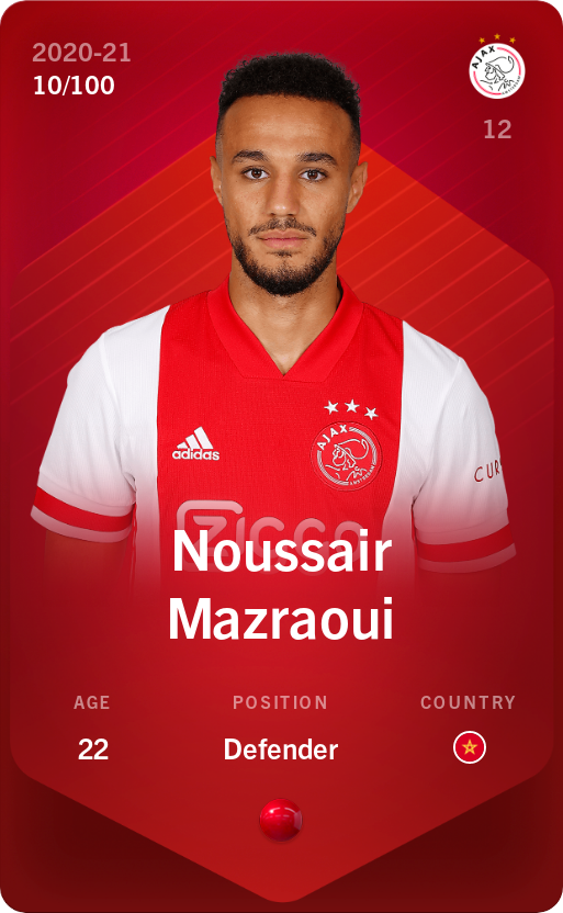 Sorare - Sorare Official - Noussair Mazraoui 2020-21 • Rare 10/100 - NFT # 16920170917219500041091553393109443190351054979587680144308559471291224906663