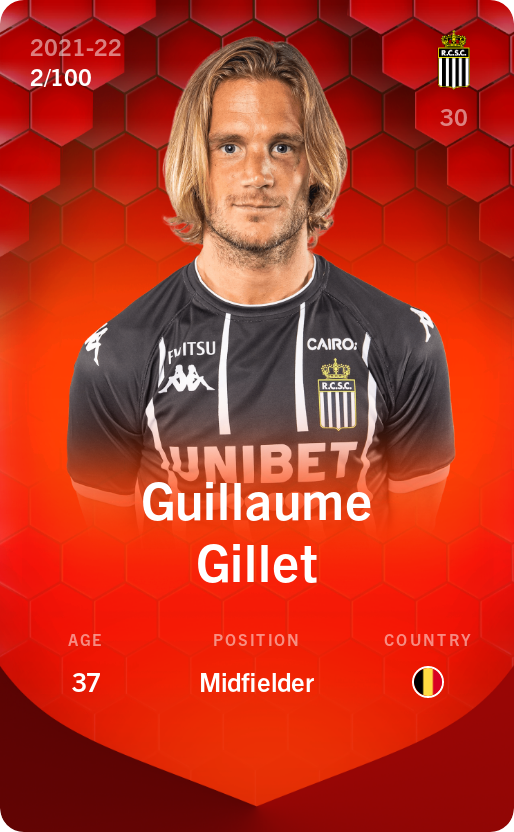 Sorare - Sorare Official - Guillaume Gillet 2021-22 • Rare 2/100 - NFT # 62965158747634275636860720467902613555472369111907106169563690173015461893580