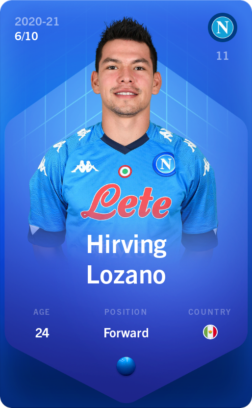 Sorare - Sorare Official - Hirving Lozano 2020-21 • Super Rare 6/10 - NFT # 33206863472233017991090031770972206279173028971350053735444721361996552314288