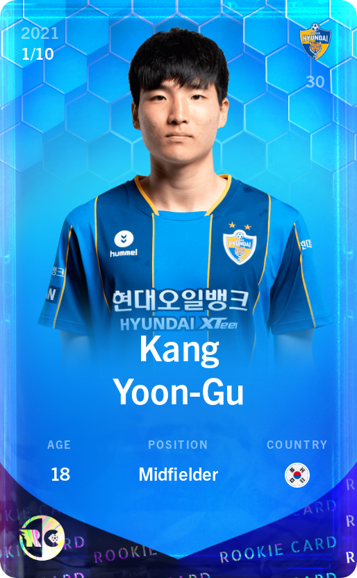 Sorare - Sorare Official - Kang Yoon-Gu 2021-22 • Super Rare 1/10 - NFT # 89296109709113930650616079084613206423852765735291621810035924178662657785167