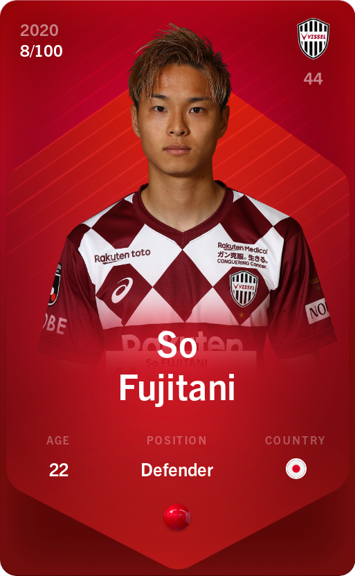 Sorare - Sorare Official - So Fujitani 2020-21 • Rare 8/100 - NFT # 90300925159185090003041041325830842773487573340839102924520885305433212439558