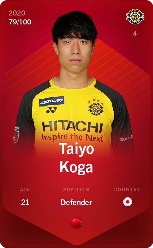 Sorare - Sorare Official - Taiyo Koga 2020-21 • Rare 79/100 - NFT # 68095973547744231602113943238155013907620388069662433162349523051780413192705