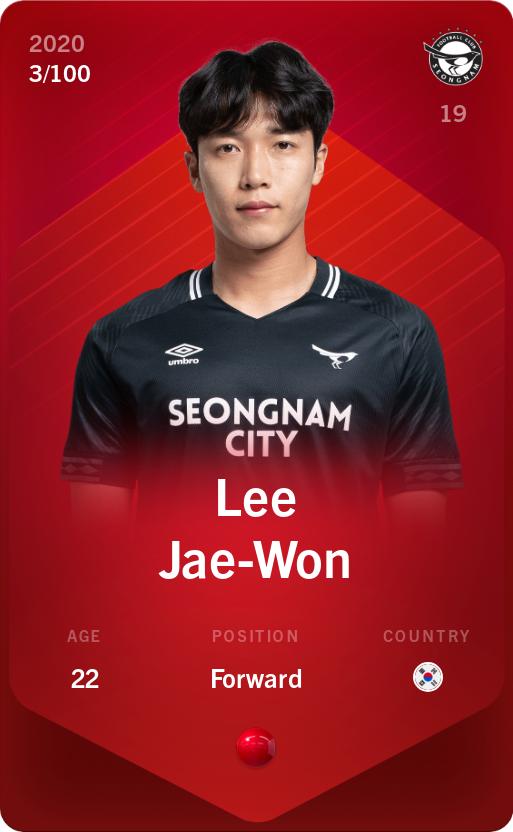 Sorare - Sorare Official - Lee Jae-Won 2020-21 • Rare 3/100 - NFT # 67290479904587836831775467684031188729249558829075813256780921310363848056543