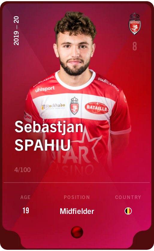 Sorare - Sorare Official - Sebastjan Spahiu 2019-20 • Rare 4/100 - NFT # 70974606053997281331238342758890174029322317414325109677266445027613718518575