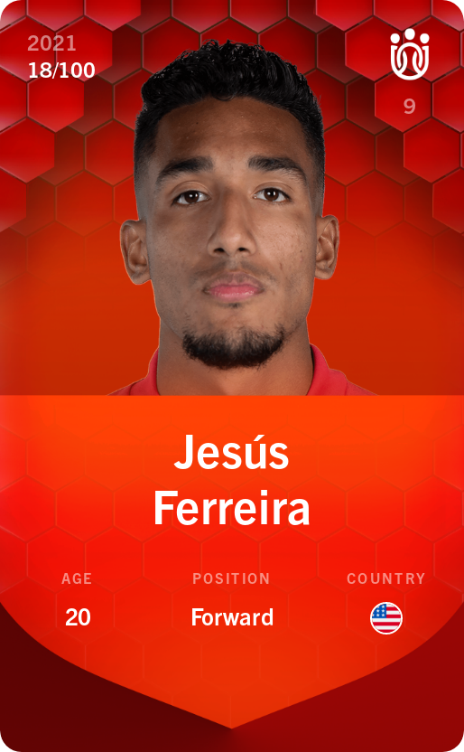 Sorare - Sorare Official - Jesús Ferreira 2021-22 • Rare 18/100 - NFT # 85996695282382414539582783927167542218469979239709798164271014841310637235993