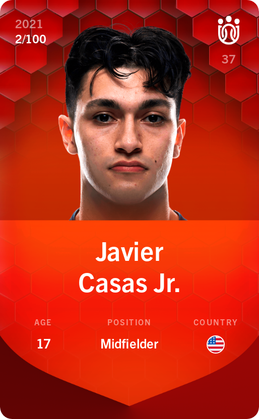 Sorare - Sorare Official - Javier Casas Jr. 2021-22 • Rare 2/100 - NFT # 98124227907775632627288500245746853090872474199247034363413574583400700191299