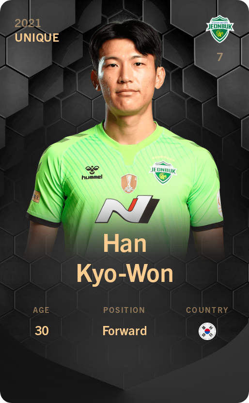 Sorare - Sorare Official - Han Kyo-Won 2021-22 • Unique - NFT # 53594429817369778343841914510491863372857167289814492701939483180393111748179