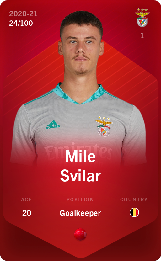 Sorare - Sorare Official - Mile Svilar 2020-21 • Rare 24/100 - NFT # 33329086190862077476809623953017956412598171697882731976785894490607206756631