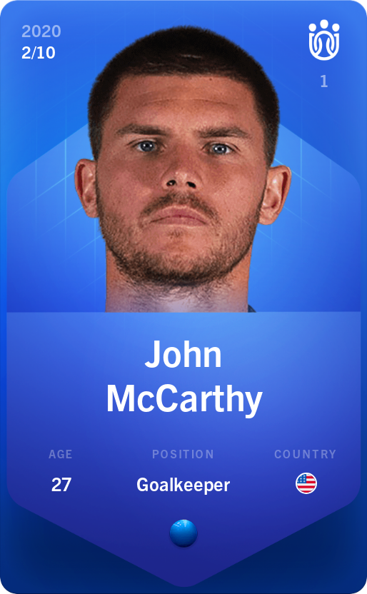 Sorare - Sorare Official - John McCarthy 2020-21 • Super Rare 2/10 - NFT # 81789559463907936753480988127893719832803142604183297784649486808946480849778