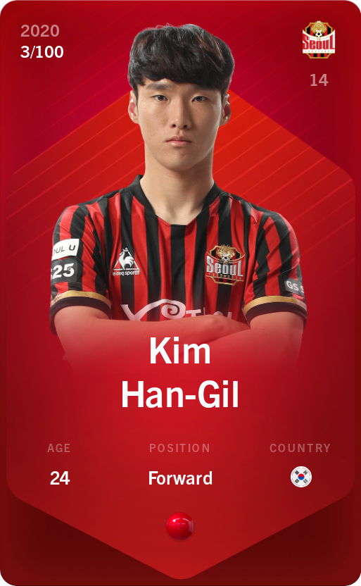 Sorare - Sorare Official - Kim Han-Gil 2020-21 • Rare 3/100 - NFT # 66324332092000409736931000487471254238949072748412951525463697142461575847280