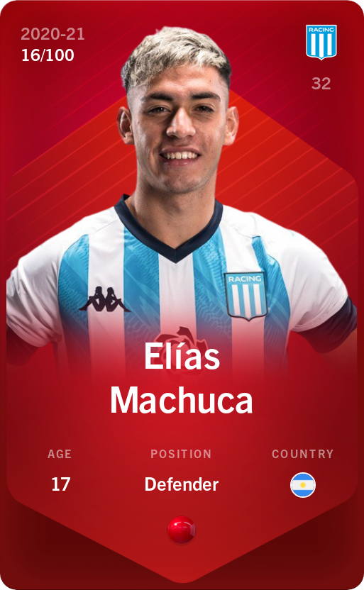 Sorare - Sorare Official - Elías Machuca 2020-21 • Rare 16/100 - NFT # 52364010364403722871517280056866528157469122195665194833851663620487337854783