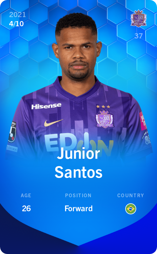 Sorare - Sorare Official - Junior Santos 2021-22 • Super Rare 4/10 - NFT # 81087320196683910909912795155692826036776994550288818326031778755905163567816