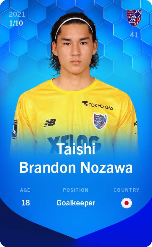 Sorare - Sorare Official - Taishi Brandon Nozawa 2021-22 • Super Rare 1/10 - NFT # 78456913861735492302490801883818058530271183369663258520369942059964293479660