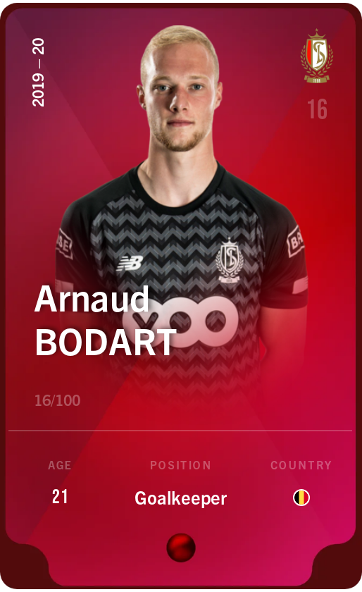 Sorare - Sorare Official - Arnaud Bodart 2019-20 • Rare 16/100 - NFT # 64167564820645041757370540966006682142471611116091380390909509739090079140057