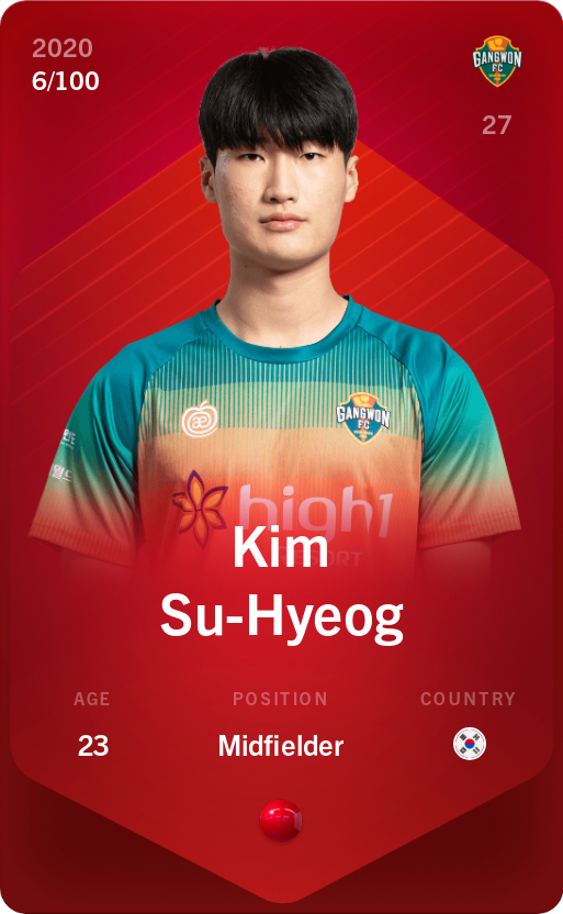Sorare - Sorare Official - Kim Su-Hyeog 2020-21 • Rare 6/100 - NFT # 51702771282556520038845288280707683930309899267160614136591148629032872034863