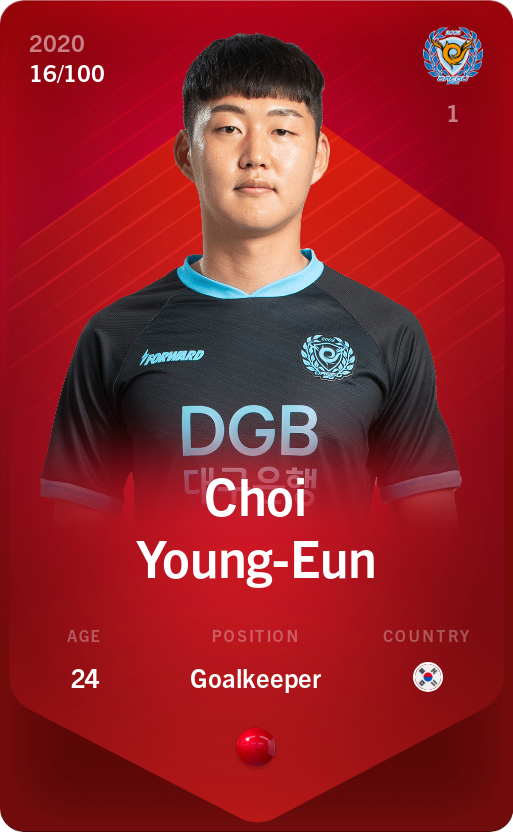 Sorare - Sorare Official - Choi Young-Eun 2020-21 • Rare 16/100 - NFT # 100008916808687927312664177420386453687346516213564975732010982498158912488771