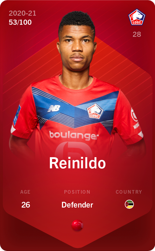 Sorare - Sorare Official - Reinildo 2020-21 • Rare 53/100 - NFT # 9613252306094499637800591129936198659728450276657006842782175613913788325764