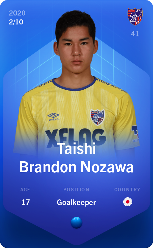 Sorare - Sorare Official - Taishi Brandon Nozawa 2020-21 • Super Rare 2/10 - NFT # 73374283097888670390896799393145918340149902140809951664205095718321404621113