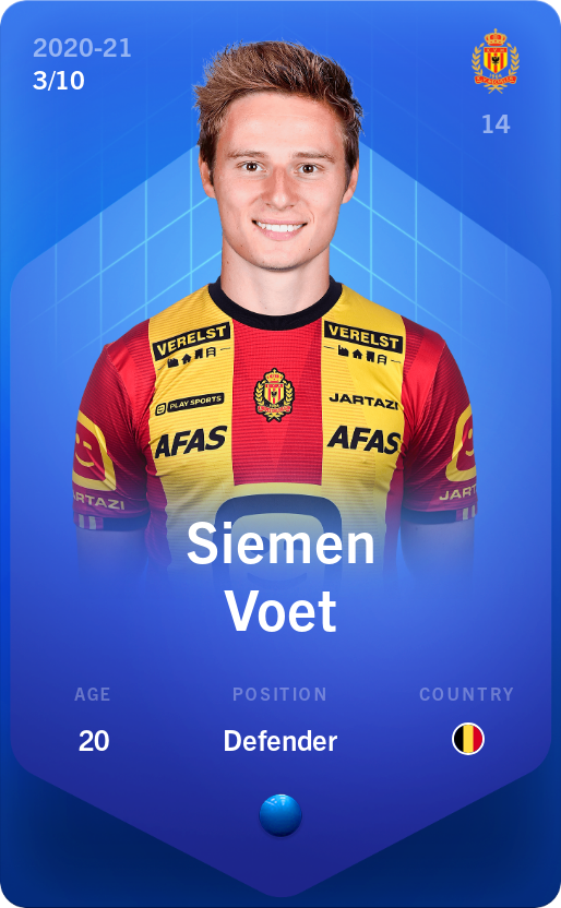 Sorare - Sorare Official - Siemen Voet 2020-21 • Super Rare 3/10 - NFT # 47832641203949277168110142773868224388375406443484714326982584285145489586509