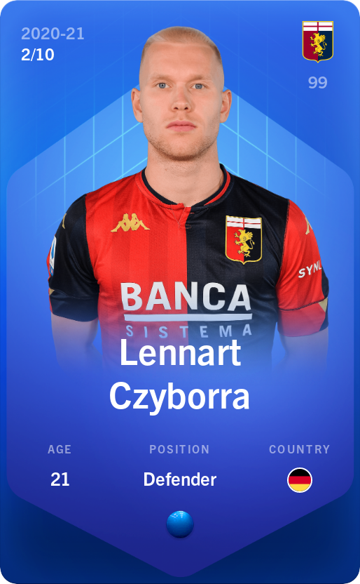 Sorare - Sorare Official - Lennart Czyborra 2020-21 • Super Rare 2/10 - NFT # 29952551201684877277466614220176317279614242236339650299300574488076431777006