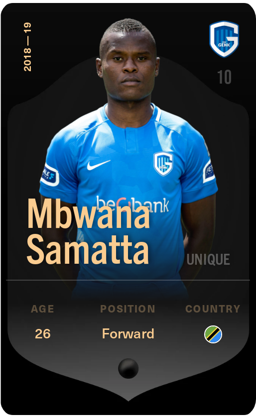 Sorare - Sorare Official - Mbwana Samatta 2018-19 • Unique - NFT # 13649107261100710990208414880731791525095640720607675021128000559864924293066