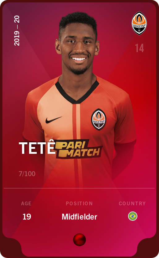 Sorare - Sorare Official - Tetê 2019-20 • Rare 7/100 - NFT # 112815011926475843913207449523623617172009176849542197062833824927050198859300