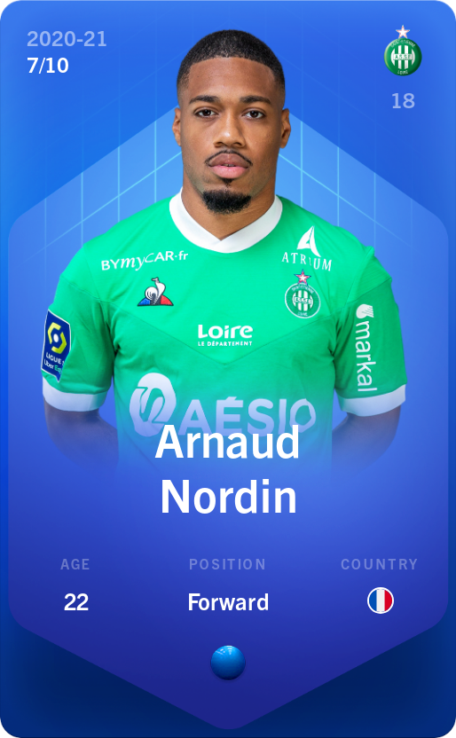 Sorare - Sorare Official - Arnaud Nordin 2020-21 • Super Rare 7/10 - NFT # 110481955252485525706346286904801147949405575770960313578268960420285025777225