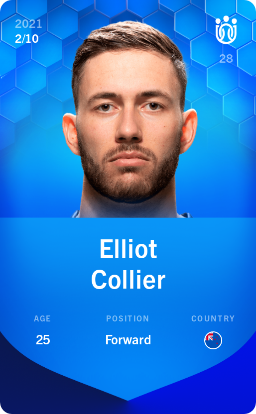 Sorare - Sorare Official - Elliot Collier 2021-22 • Super Rare 2/10 - NFT # 77547157062878326325308048053510762209159032373116126047634070100551004689918